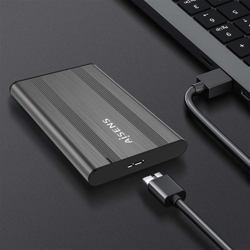 Caja Externa para Disco Duro de 2.5″ Aisens ASE-2526GR/ USB 3.1/ Sin tornillos