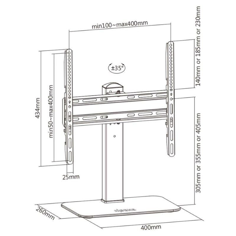 Soporte de Mesa Giratorio DT55S-217 para TV y Monitor de 32″-55″/ hasta 40 kg