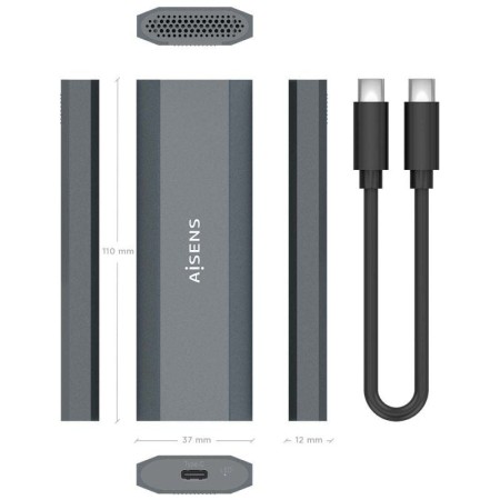 Caja Externa para Disco SSD M.2 NVMe Aisens ASM2-029GR/ USB 3.2/ Sin tornillos