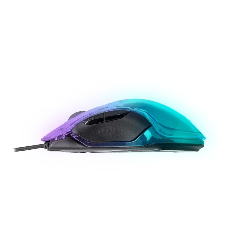 Ratón gaming phoenix banshee transparente rgb 10000 dpi con cable