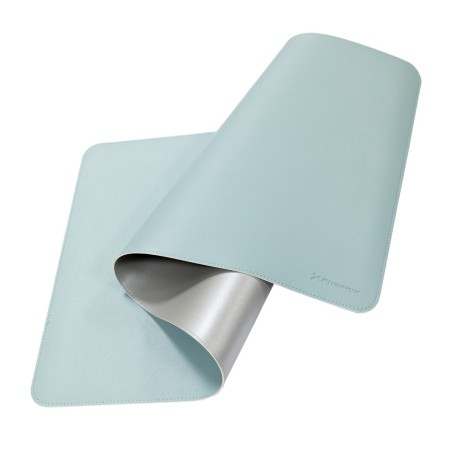 Phoenix matepad alfrombrilla escritorio ratón pu 80 x 40 cm antideslizante impermeable materíal simil cuero azul - gris