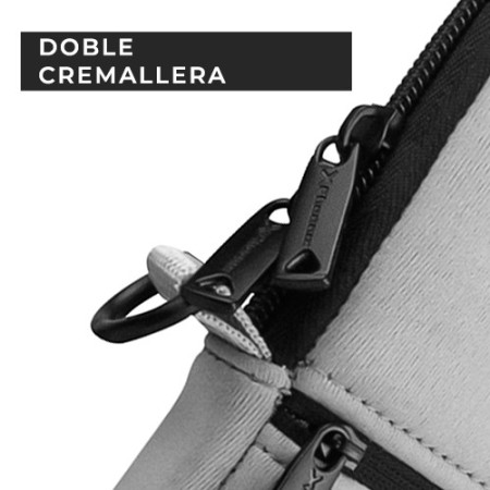 Funda de neopreno phoenix para tablet o portátil 14 pulgadas interior terciopelo gris