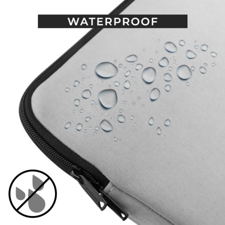 Funda maletin neopreno phoenix para portátil o tablet hasta 16 pulgadas interior terciopelo gris