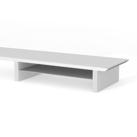 Phoenix harmony estante elevador de monitor en madera para escritorio blanco con bandeja forrada en fieltro