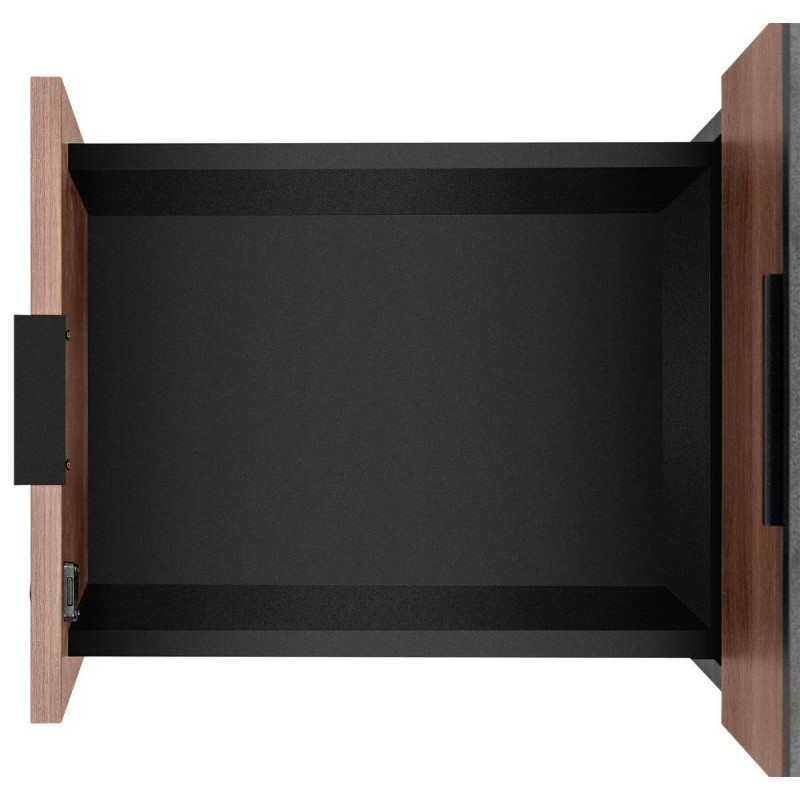 Cajonera phoenix artisan combinación negro y madera nogal