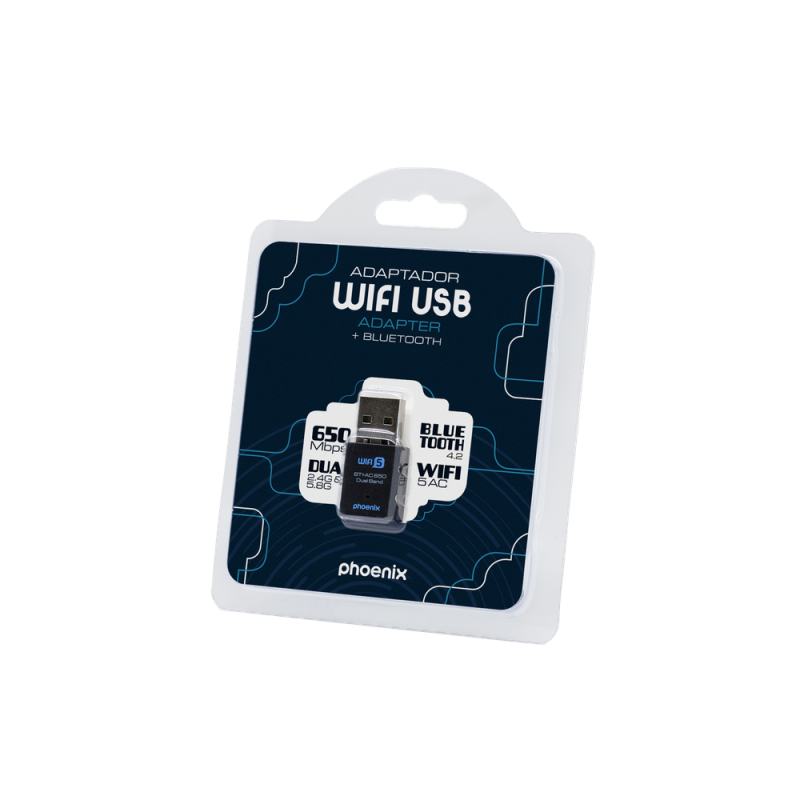 Nano adaptador phoenix receptor de red wifi bluetooth 2 en 1 650mbps dual band