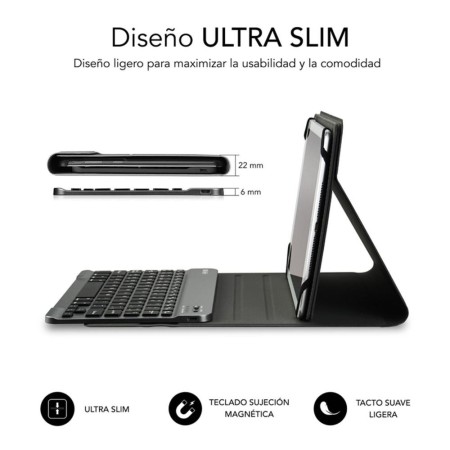 Funda tablet subblim keytab pro para tablet 10.1 pulgadas gris