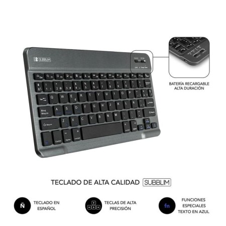 Funda tablet subblim keytab pro para tablet 10.1 pulgadas gris