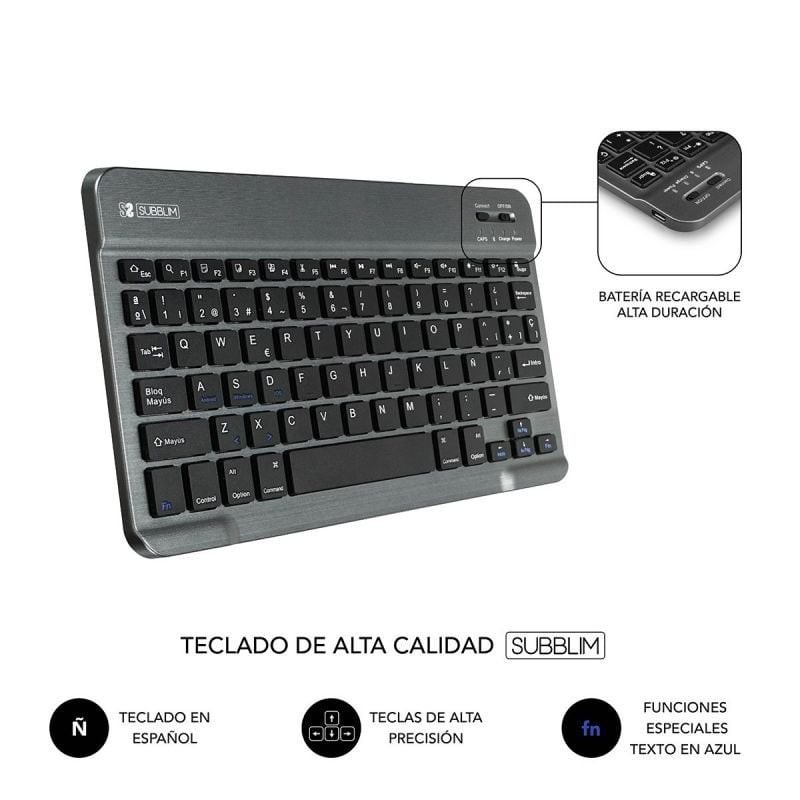 Funda tablet subblim keytab pro para tablet 10.1 pulgadas gris