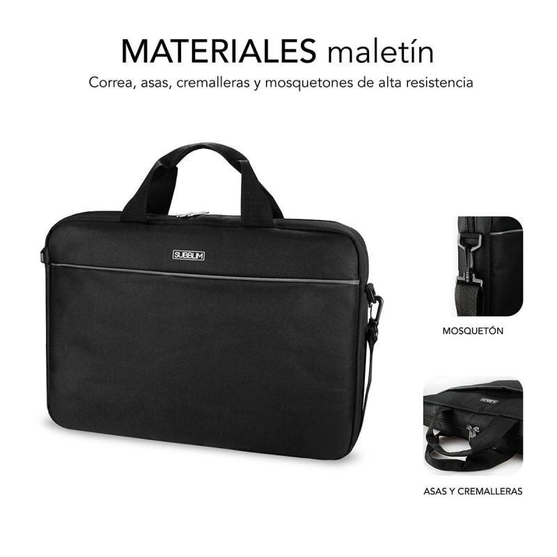 Maletin + raton subblim para portatil 15.6 pulgadas negro