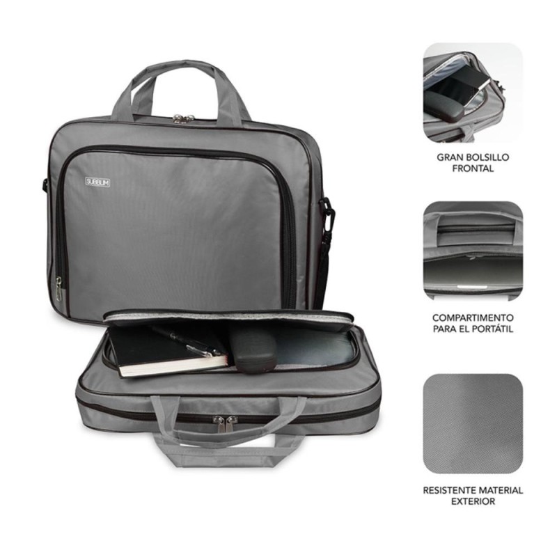 Maletin subblim oxford laptop para portatil 11 pulgadas - 12.5 pulgadas gris