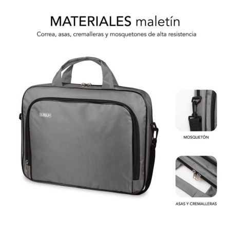 Maletin subblim oxford para portatil 13.3 pulgadas - 14 pulgadas gris