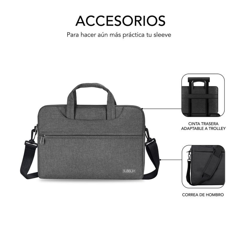 Funda subblim business laptop sleeve para portatil 15.6 pulgadas gris