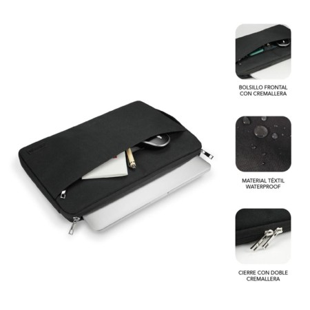 Funda subblim urban laptop sleeve para portatil 13.3 pulgadas - 14 pulgadas negro