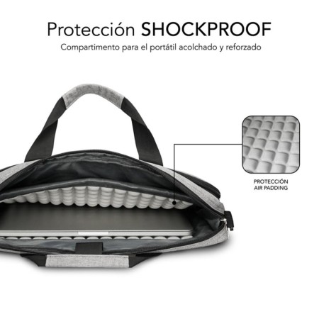 Maletin subblim air padding para portatil 13.3 pulgadas - 14 pulgadas gris