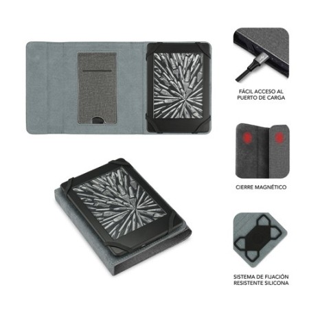 Funda subblim clever ebook case 6 pulgadas stand case gris