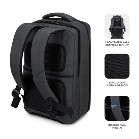 Mochila para portatil subblim traveller airpadding 15.6 pulgadas gris