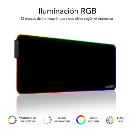 Alfombrilla subblim mouse pad premium led rgb negro