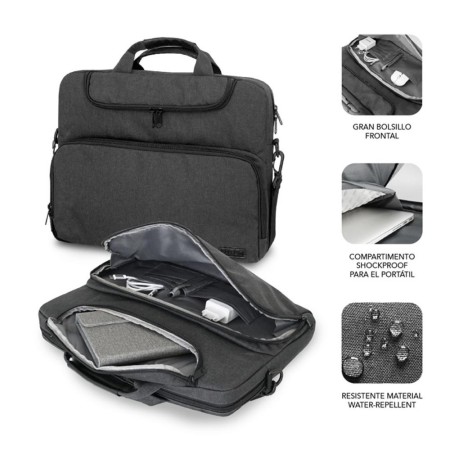 Maletin subblim air padding para portatil 15.6 pulgadas dark grey
