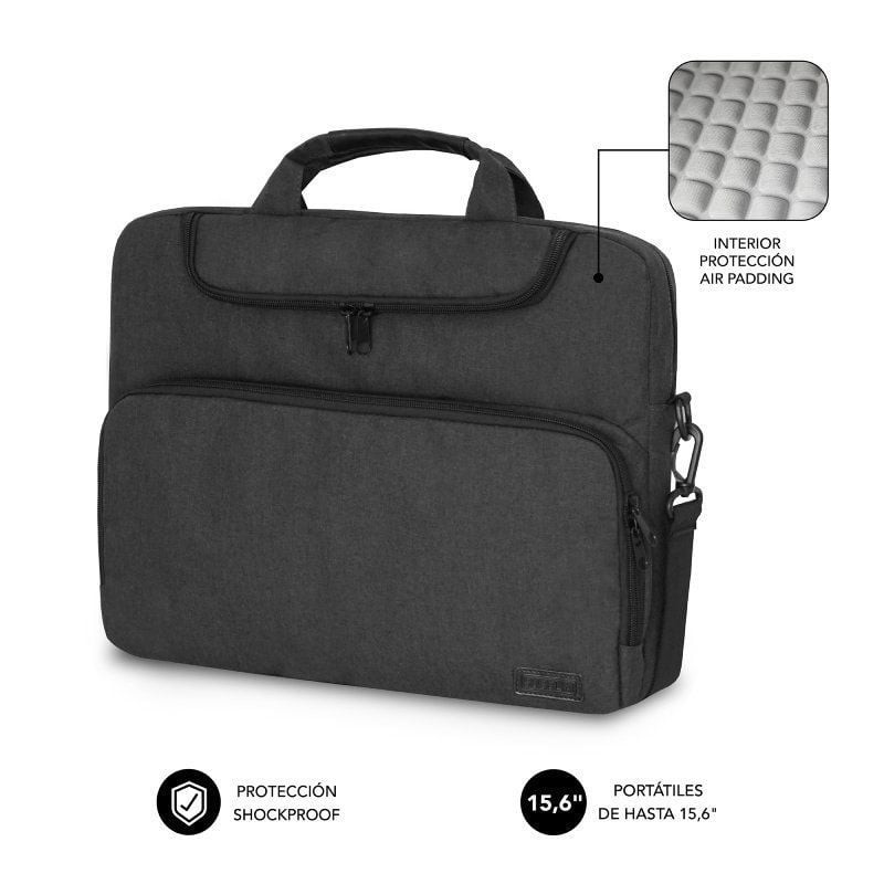 Maletin subblim air padding para portatil 15.6 pulgadas dark grey