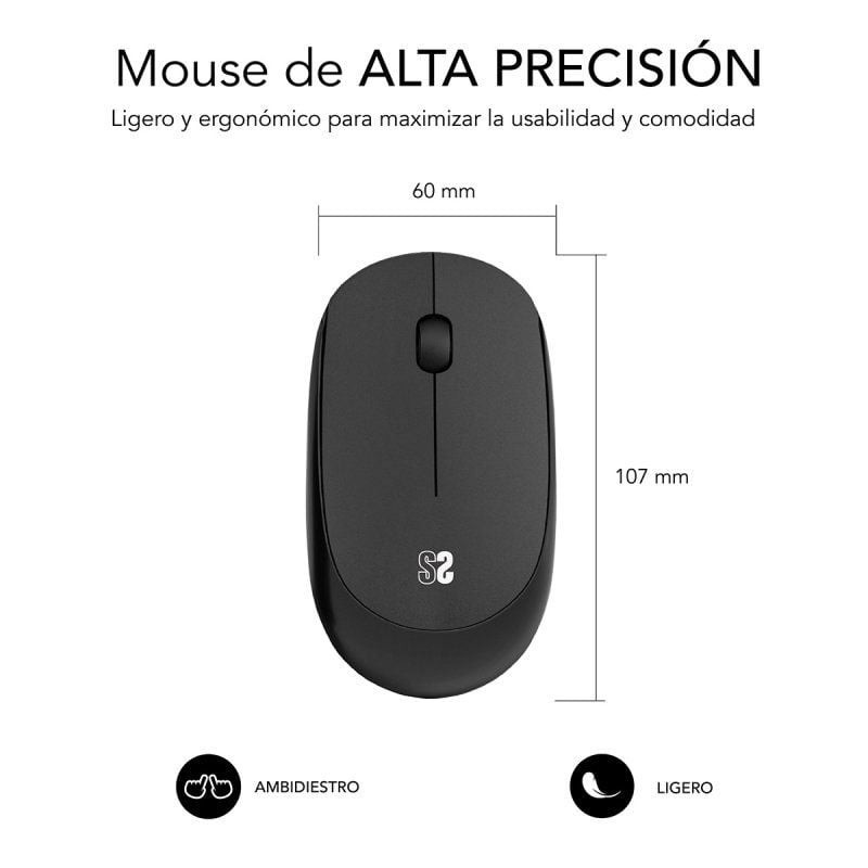 Raton inalambrico subblim business plus negro