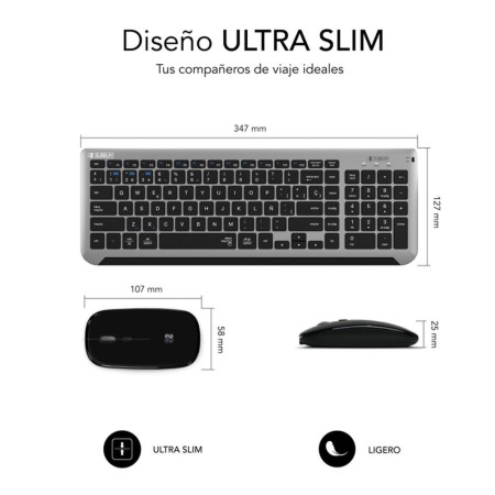 Teclado y Ratón Inalámbrico Subblim Combo Dual Prestige Extendido