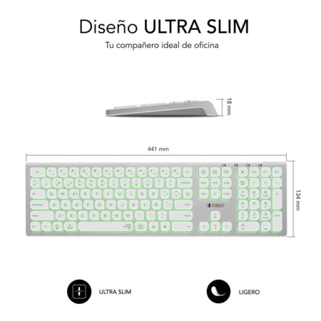 Teclado subblim master iluminado ext inalambrico