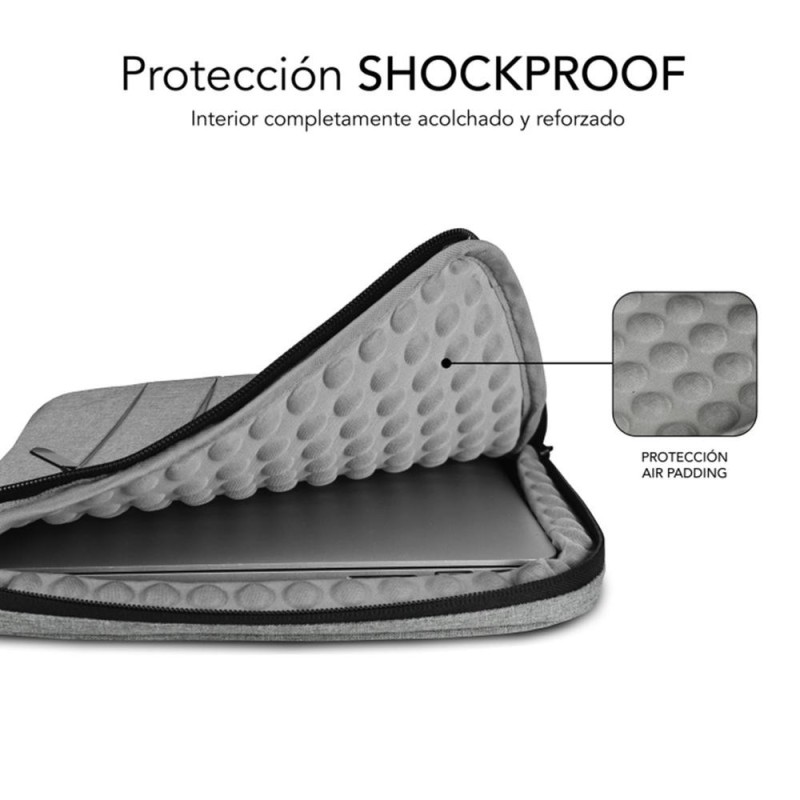 Funda subblim air padding 360 sleeve para portatil 13.3 pulgadas - 14 pulgadas gris