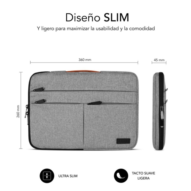 Funda subblim air padding 360 sleeve para portatil 13.3 pulgadas - 14 pulgadas gris