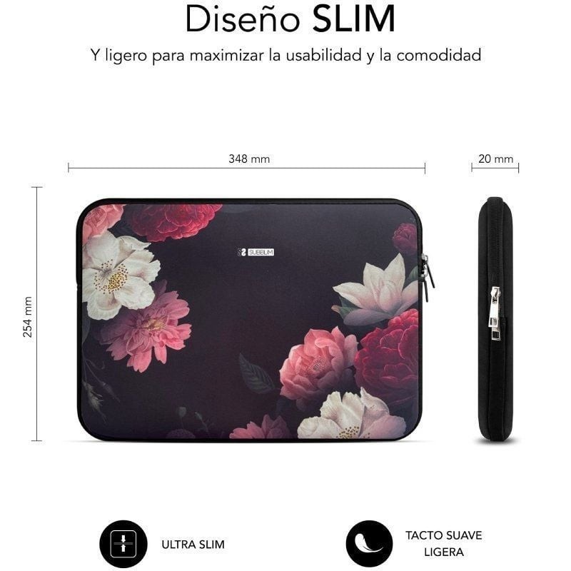 Funda Subblim Trendy Sleeve Neo Flowers para Portátiles hasta 14″