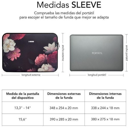 Funda Subblim Trendy Sleeve Neo Flowers para Portátiles hasta 14″