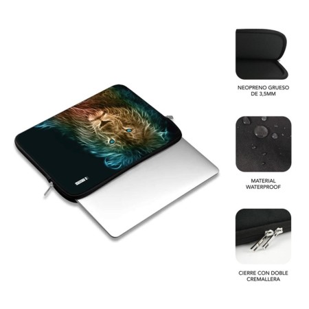 Funda subblim trendy sleeve para portatil 15.6 pulgadas neo leon