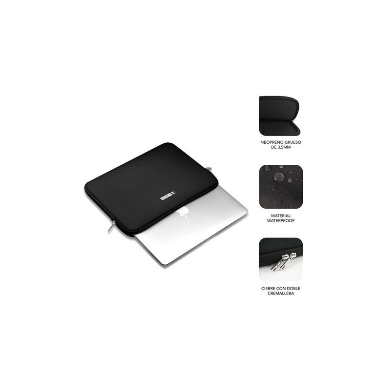 Funda subblim business laptop sleeve neoprene v2 para portatil 14 pulgadas negra