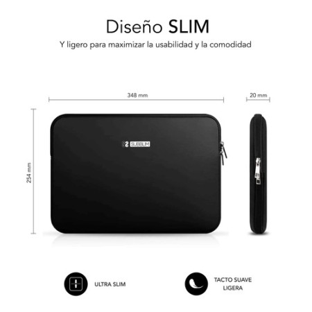 Funda subblim business laptop sleeve neoprene v2 para portatil 14 pulgadas negra