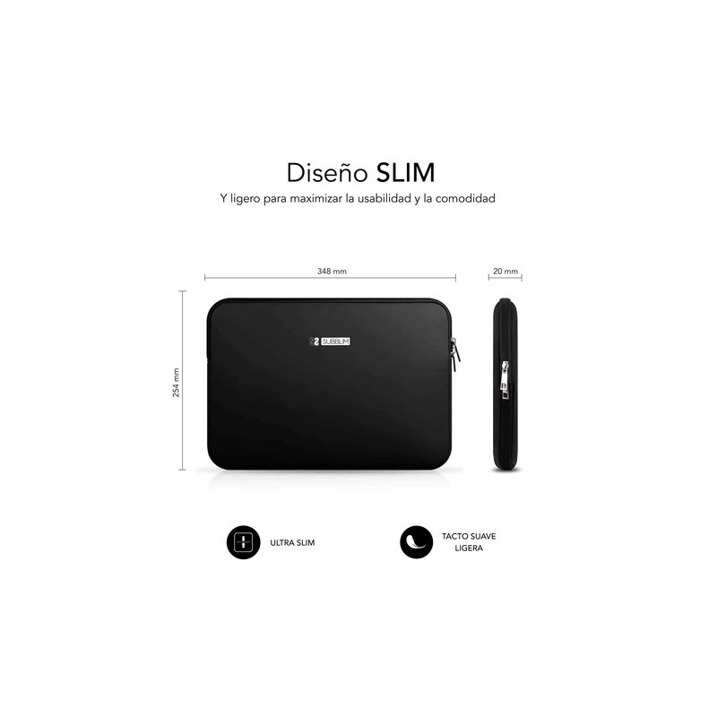Funda subblim business laptop sleeve neoprene v2 para portatil 14 pulgadas negra
