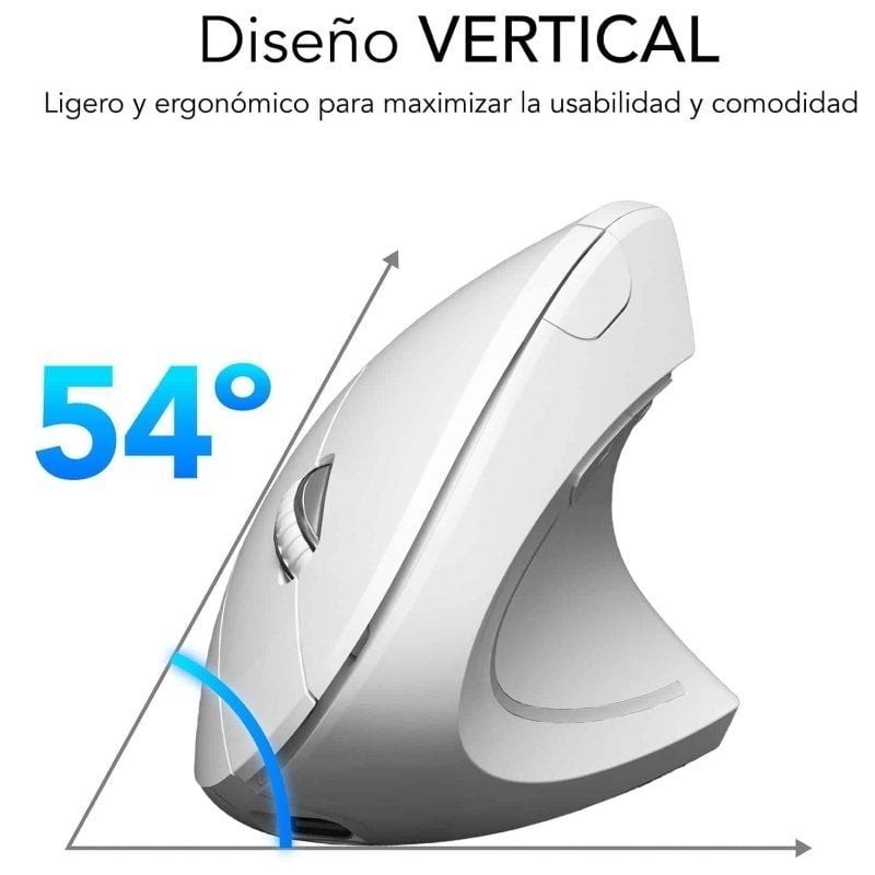 Raton inalambrico subblim glide vertical ergo blanco