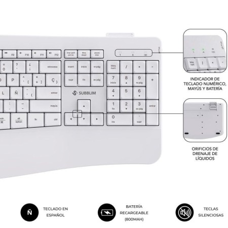 Teclado y Ratón Inalámbrico Subblim Combo Dual Office Prowave/ Blanco