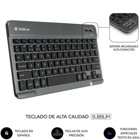 Funda con Teclado Subblim Shock Case Lenovo Tab 10.1″ 2025/ Negra
