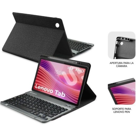 Funda con Teclado Subblim Shock Case Lenovo Tab 10.1″ 2025/ Negra