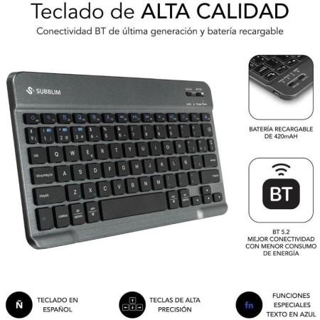 Funda con Teclado Subblim KeyTab Pro BT para Tablets Samsung Galaxy A11+/ Negra