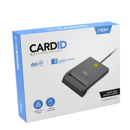 Lector de DNI y Tarjetas Nox Card ID/ USB 2.0/ Negro