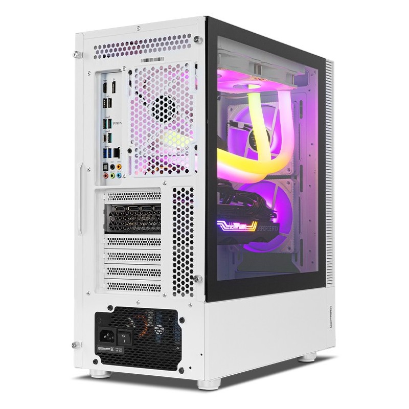 Caja ordenador gaming nox hummer nemesis atx 2 x usb 3.0 2 x usb 2.0 blanca argb