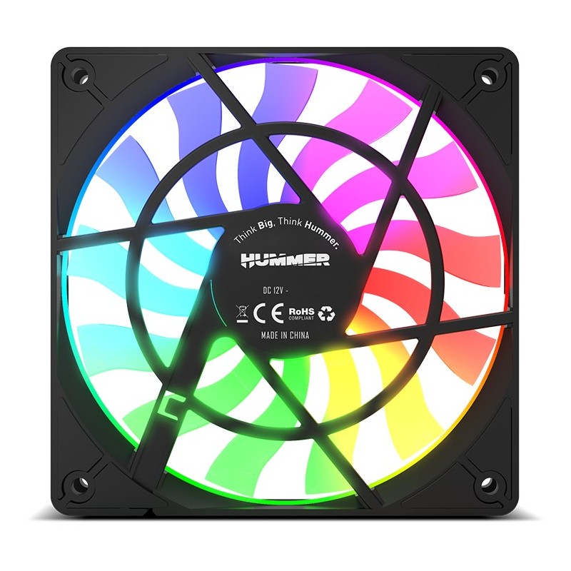 Ventilador caja nox hummer slim 120mm negro argb