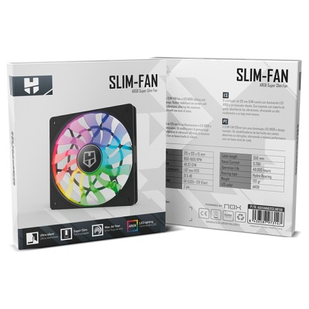 Ventilador caja nox hummer slim 120mm negro argb