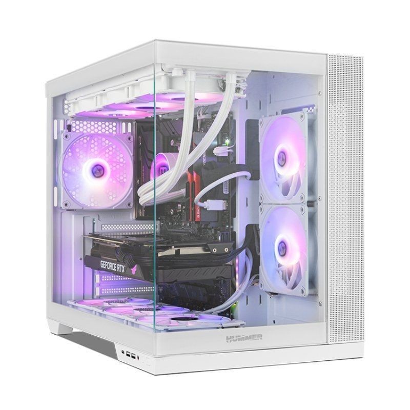 Caja ordenador gaming hummer astra neo atx argb cristal templado blanco