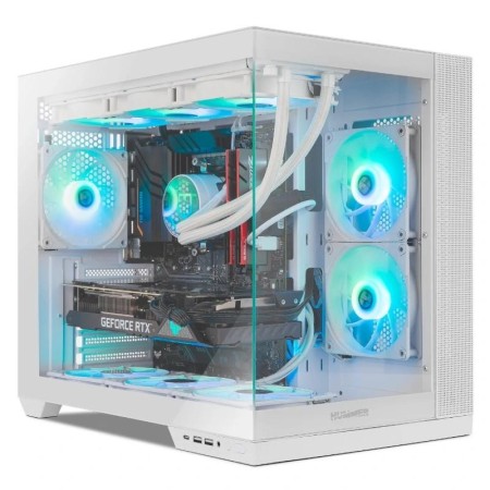 Caja ordenador gaming hummer astra neo atx argb cristal templado blanco