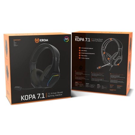 Auriculares Gaming con Micrófono Krom Kopa 7.1/ USB 2.0/ Negros