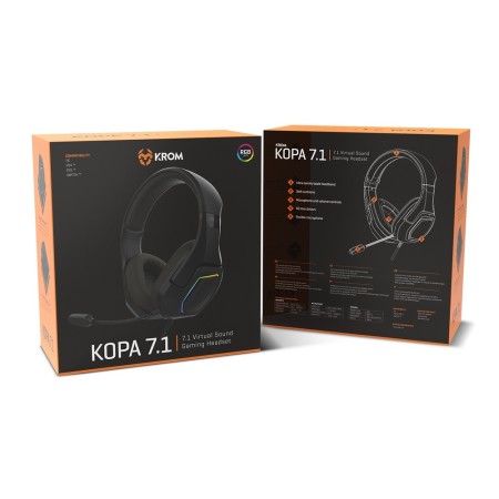 Auriculares Gaming con Micrófono Krom Kopa 7.1/ USB 2.0/ Negros