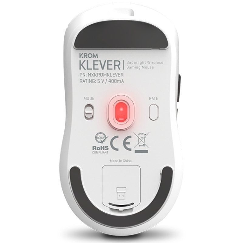 Raton inalambrico gaming krom klever blanco