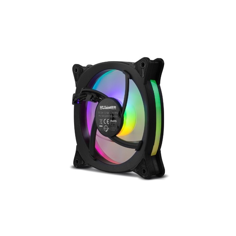 Ventilador caja nox hummer v - fan argb espejo infinito 120mm negro